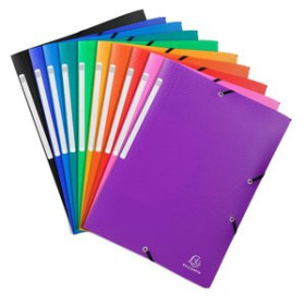 Carpetas de gomas CARPETA de GOMAS y SOLAPAS EXACOMPTA PP OPACO A4 con ETIQUETA SURTIDO 22201180  VERANO45
