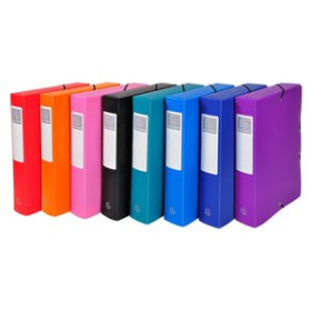 Carpetas de proyectos CARPETA de PROYECTOS EXACOMPTA EXABOX PP LISO OPACO A4 GOMAS  6 cm SURTIDO (8 col.) 16401410  2020130EU