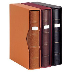 Albumes de monedas ALBUM de MONEDAS PARDO 4 anillas UNIVERSAL con CAJETIN BURDEOS 18001959  90705