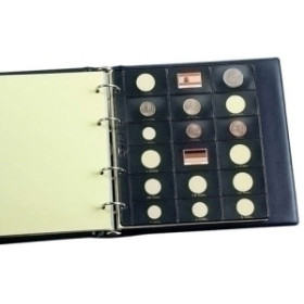 Albumes de monedas FUNDA para ALBUM de MONEDAS PARDO con ALMA OPACA NEGRA especial EUROS 16 aloj. + 2 band. 18002141  0698