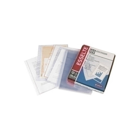 Fundas multitaladro FUNDA MULTITALADRO ESSELTE PP  80µ CRISTAL LISO Fº 16 TAL.RFZO. PAQUETE de 100 18802107  47541