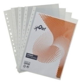Fundas multitaladro FUNDA MULTITALADRO OLEF PP  90µ CRISTAL LISO Fº 16 TAL.RFZO. PAQUETE de 100 18802159  49352