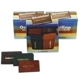 Fundas portacarnet FUNDA PORTACARNET IBERPLAS PVC TARJETAS y NIF 3 CUERPOS IMIT.PIEL PAQUETE de 40 (COL.SUR.) 10902129  999992C