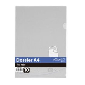 Dosieres ángulo recto DOSIER UÑERO EXTRA OFFICE BOX A4 CRISTAL PAQUETE de 10 24405224  2936FD