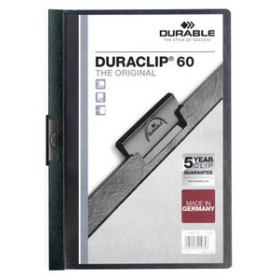 Dosieres clip DOSIER CLIP DURACLIP PVC A4 2209 pinza METAL 60h VERDE OSCURO 19301042  400206786