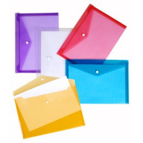 Dosieres sobre y bolsas cremallera DOSIER SOBRE CARCHIVO PP VELCRO 250x180mm (CORREO) TRANSL.5 colores 19801647  501719