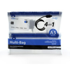 Dosieres sobre y bolsas cremallera DOSIER SOBRE OFFICE BOX  CREMALLERA A5 con BOLSILLO 4 en 1 AZUL 19801050  1399