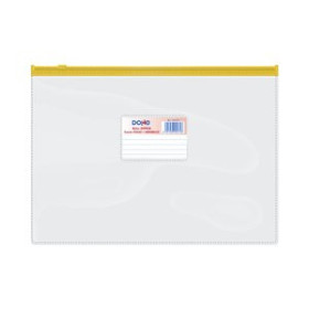 Dosieres sobre y bolsas cremallera DOSIER SOBRE DOHE ZIPPER Fº APAISADO PVC TRASPARENTE/AMARILLO 19201158  71131-20972