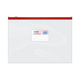Dosieres sobre y bolsas cremallera DOSIER SOBRE DOHE ZIPPER Fº APAISADO PVC TRASPARENTE/ROJO 19201133  5308803