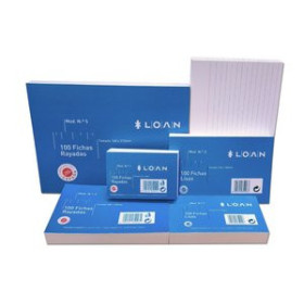 Fichas rayadas FICHAS LOAN RAYADAS  75x125mm (Nº2) paquete de 100 25201276  125096