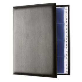 Tarjeteros de 4 anillas y fundas TARJETERO 4 anillas IBERPLAS A4 25mm MX. 20 fundas y sep.A-Z NEGRO 11101184  185712