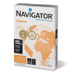 Papel multifunción blanco PAPEL A4 NAVIGATOR  80g 500h 4 TALADROS ORGANIZER 11101219  CPMO1320