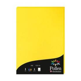 Papel verjurado y alta gama PAPEL CLAIREFONTAINE POLLEN A4 120g 50h AMARILLO SOL 25201648  1658-02
