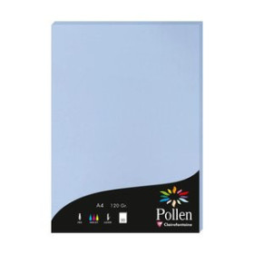 Papel verjurado y alta gama PAPEL CLAIREFONTAINE POLLEN A4 120g 50h AZUL LAVANDA 25201657  1658-91