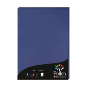 Papel verjurado y alta gama PAPEL CLAIREFONTAINE POLLEN A4 120g 50h AZUL NOCHE 25201649  1658-03