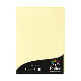 Papel verjurado y alta gama PAPEL CLAIREFONTAINE POLLEN A4 120g 50h CANARIO 25201654  1658-27