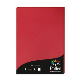 Papel verjurado y alta gama PAPEL CLAIREFONTAINE POLLEN A4 120g 50h GROSELLA 25202013  1659-09