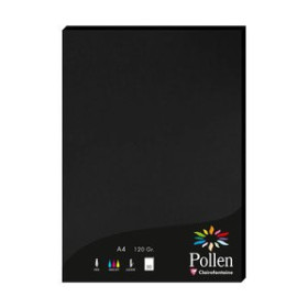 Papel verjurado y alta gama PAPEL CLAIREFONTAINE POLLEN A4 120g 50h NEGRO 25201660  1659-03