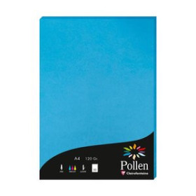 Papel verjurado y alta gama PAPEL CLAIREFONTAINE POLLEN A4 120g 50h TURQUESA 25201665  1659-27