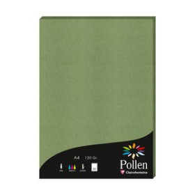 Papel verjurado y alta gama PAPEL CLAIREFONTAINE POLLEN A4 120g 50h VERDE SALVIA 25201977  19365