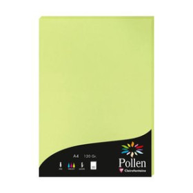 Papel verjurado y alta gama PAPEL CLAIREFONTAINE POLLEN A4 120g 50h VERDE YEMA 25208884  13074