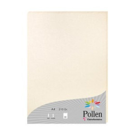 Papel verjurado y alta gama PAPEL CLAIREFONTAINE POLLEN A4 210g 25h MARFIL METALIZADO 25208874  13176
