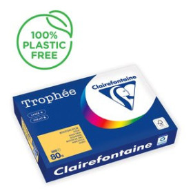 Papel multifunción color PAPEL de COLOR A4 CLAIREFONTAINE TROPHEE 80g 500h PASTEL BOTON DE ORO 25208858  00036435