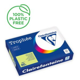 Papel multifunción color PAPEL de COLOR A4 CLAIREFONTAINE TROPHEE 80g 500h PASTEL VERDE NATURAL 25208043  00036171