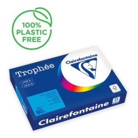 Papel multifunción color PAPEL de COLOR A4 CLAIREFONTAINE TROPHEE 80g 500h VIVO AZUL TURQUESA 25208051  00036140