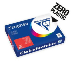 Papel multifunción color PAPEL de COLOR A4 CLAIREFONTAINE TROPHEE 80g 500h VIVO ROJO CORAL 25208045  00036151
