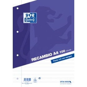 Recambio 4 taladros RECAMBIO OXFORD SCHOOL A4 100h 90gr 4 TALADROS PAUTA 3