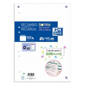 Recambio 4 taladros RECAMBIO OXFORD SCHOOL A5 80h 90gr 6 TALADROS DOTS 18804350  13854