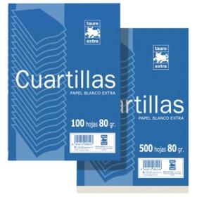 Cuartilla lisa PAPEL 4º ZORRILLA  80g 100h LISO (CUARTILLA) 18804144  11432