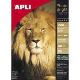 Papel inkjet PAPEL INKJET APLI FOTO A4 240g  60h BRIGHT 18801745  19226