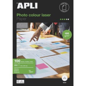 Papel laser-copy PAPEL LASER-COPY A4 APLI 210g 100h FOTO GLOSSY 2 CARAS 18804110  11622
