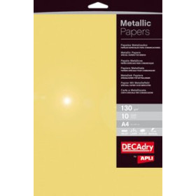 Papel verjurado y alta gama PAPEL METALIZADO A4 APLI 130g 10h ORO 18801741  PSA19J