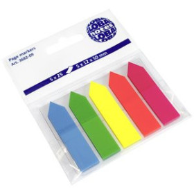 Banderitas índex BANDERITAS ADHESIVAS 12x44 FLECHA PACK de 5 (azul-verde-amarillo-naranja-rosa) 12901661  1480