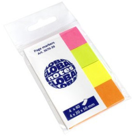 Banderitas índex BANDERITAS ADHESIVAS 20x50 COLORES BRILLANTES PACK de 4 (verde-amarillo-naranja-rosa) 12901530  5000550