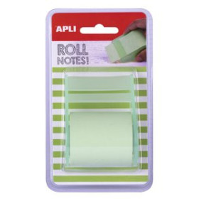 Notas adhesivas reposicionables NOTAS ADHESIVAS APLI ROLLO de 8 m X 50 mm VERDE PASTEL 12901659  19928