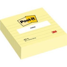 Notas adhesivas reposicionables TACO NOTAS POST-IT CUBO 100x100 300h RAYADO AMARILLO CANARIO 12901174  021-0068