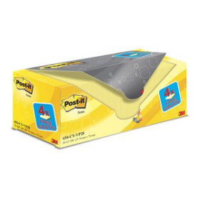 Notas adhesivas reposicionables TACO NOTAS POST-IT 654 76x76 AMARILLO CANARIO PACK DE 20 (16+4) 12901329  77515