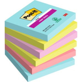 Notas adhesivas reposicionables TACO NOTAS POST-IT 654 SUPER STICKY 76x76 COLORES COSMIC PACK DE 6 30001312  26066