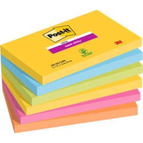 Notas adhesivas reposicionables TACO NOTAS POST-IT 655 SUPER STICKY 76x127 COLORES RIO DE JANEIRO PACK de 6 45003357  CSRE001