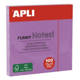 Notas adhesivas reposicionables NOTAS ADHESIVAS APLI 75x75 100h PASTEL LILA 19801656  898801