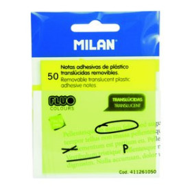 Notas adhesivas reposicionables NOTAS ADHESIVAS MILAN TRASLUCIDAS 50h 76x76 AMARILLO FLUOR 21701059  S0838920