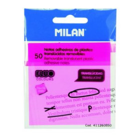 Notas adhesivas reposicionables NOTAS ADHESIVAS MILAN TRASLUCIDAS 50h 76x76 ROSA FLUOR 21701058  S0838870