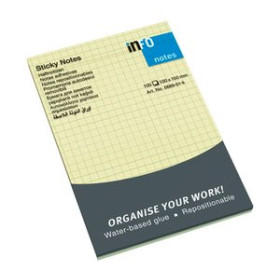 Notas adhesivas reposicionables TACO NOTAS INFO NOTES 100h  100x150 AMARILLO CUADRICULADO 44001419  8D7L0A