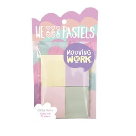 Notas adhesivas reposicionables NOTAS ADHESIVAS MOOVING PASTEL 200h 38x50 4 COLORES 15501161  Tapo S220