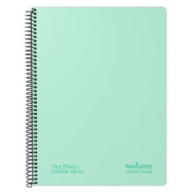 Blocs espiral tapa forrada BLOC NAVIGATOR tapa EXTRA A4 80h CUADRIC.4x4 80g PASTEL MINT 25201805  04-4666