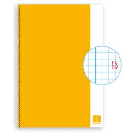 Blocs espiral tapa dura BLOC ESCOLOFI BASIC tapa DURA A4 80h CUADRIC.4x4 80g CON MARGEN AMARILLO 25001599  74-0290